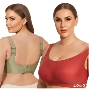 XXL Size Comfortable Jelly Wireless Sport Bra for Women Push Supportive Big Breast Lifting Plus Size Brassieres De Mujer
