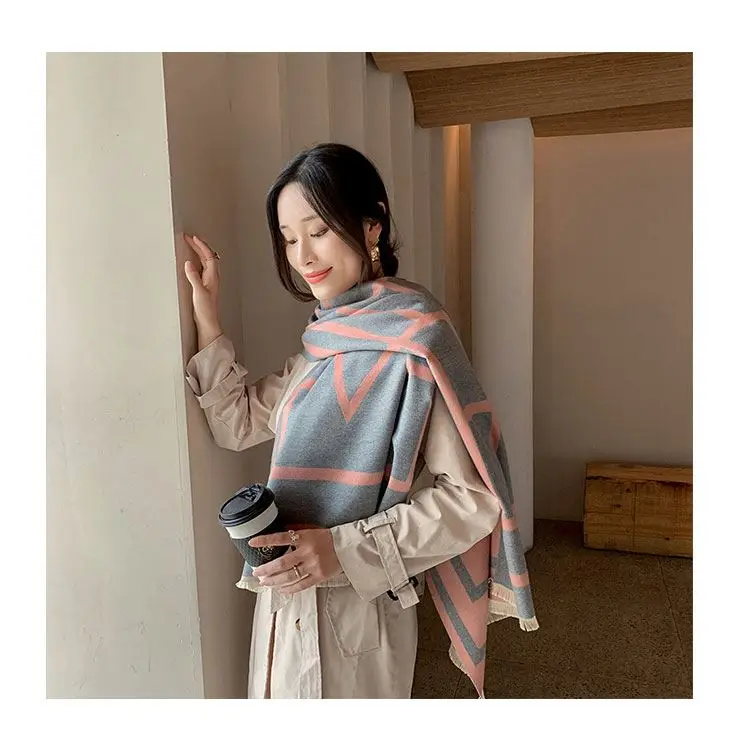 Новый Стиль Настраиваемый Женский мягкий шарф из пашмины с принтом