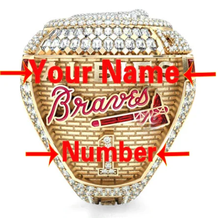 Wholesale Customizable ring 2021 Atlanta Braves championship ring New  Official design baseball ring From m.