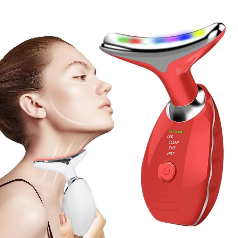 Customized 3 Modes Portable Face and Neck Massager Electric Neck Massager Machine Muscle Relax Facial Massage Roller