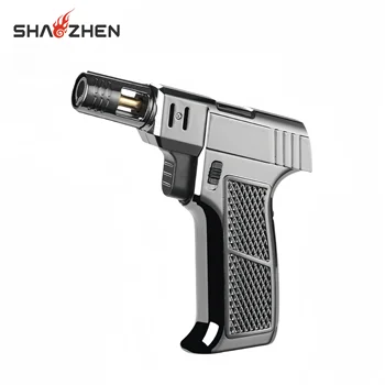 Hot Selling High-Temperature Inflatable Gun Shaped Torch Gas Cigar Lighters, Wholesale Spray Gun Handheld Jet Lighter