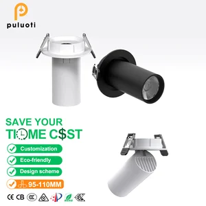 95-110mm Cut, 35W Aluminum Recessed Spotlight with 360° Adjustable Angle, Full-spectrum Eye protection for Commercial Lighting