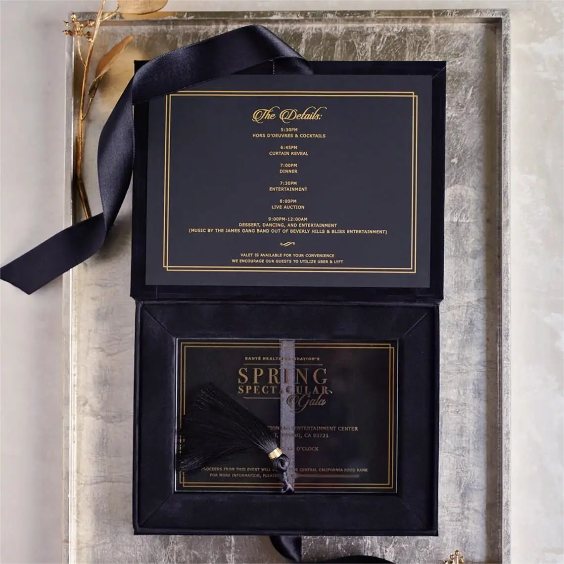 New Arrival Silk Tassel Cream Velvet Wedding Invitation Box Custom ...