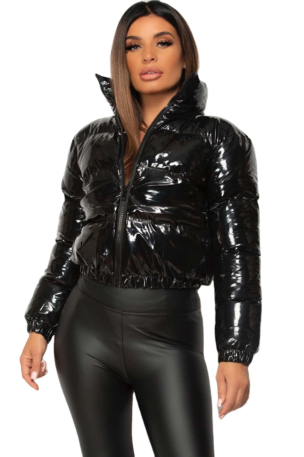 Fur hood | Puffer jacket women, Fur hood jacket, Shiny jacket