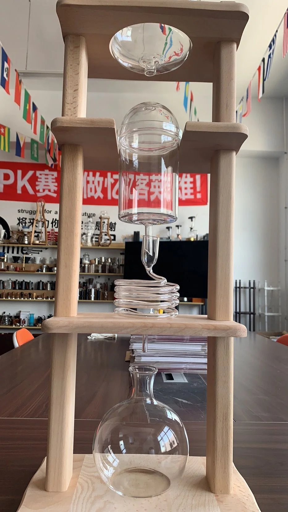 Z Ecocoffee Dutch Cold Brew Coffee Iced Coffee Maker for 10 People 1000ml  Wooden Tower Home Drip Dutch Machine CB10