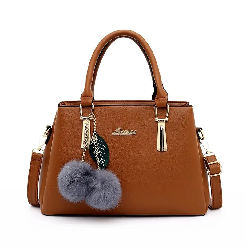 Brown Pu Leather Ladies Designer Hand Bag
