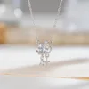 YXL9917 สร้อยคอหัวใจประดับเพชรขาว Star Track สีสตีล