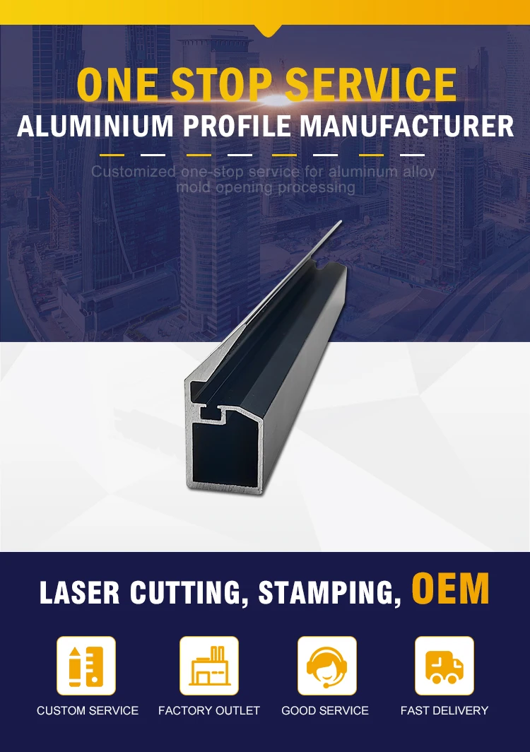 Anodized Black Profile for Wardrobe Door Aluminium Furniture Profiles ...