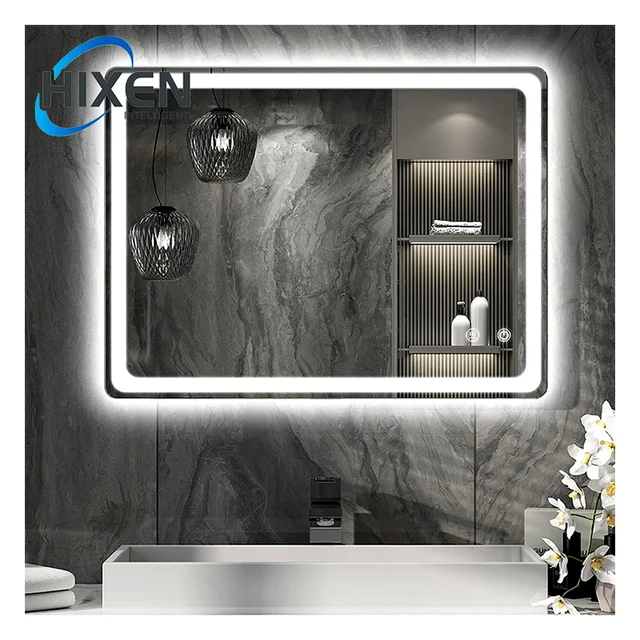 HIXEN touch screen anti-fog Bluetooth wall mounted backlit frontlit smart led bathroom mirror