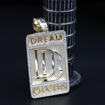 Sterling Silver 925 Luxury Custom Dream Chaser Pendant Iced Out Name Jewelry Pendants