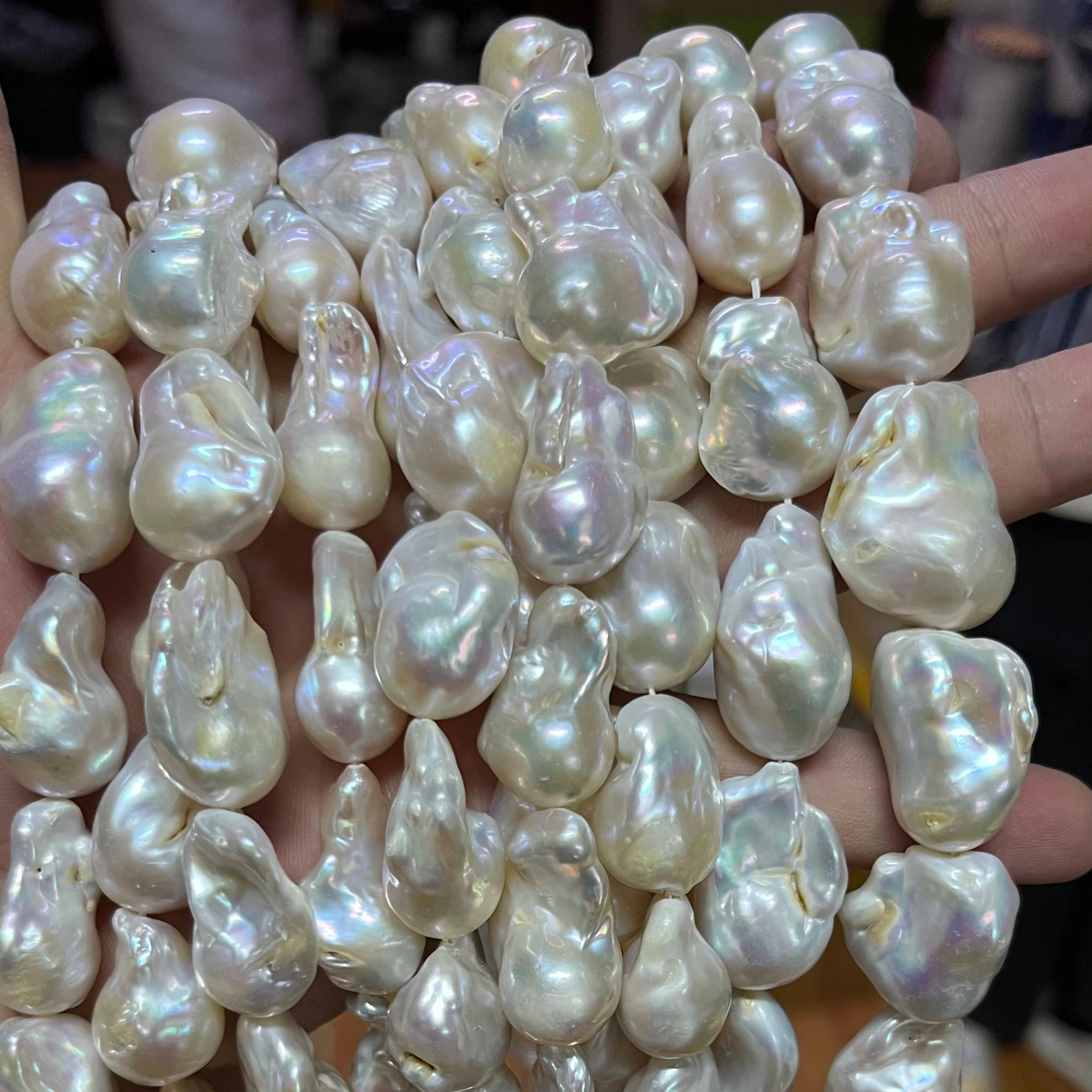 Natural Metallic Color Baroque Loose Pearl Strand For Necklace high quality Design---BTB024