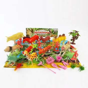 Cheap zoo animal model set kids plastic toy