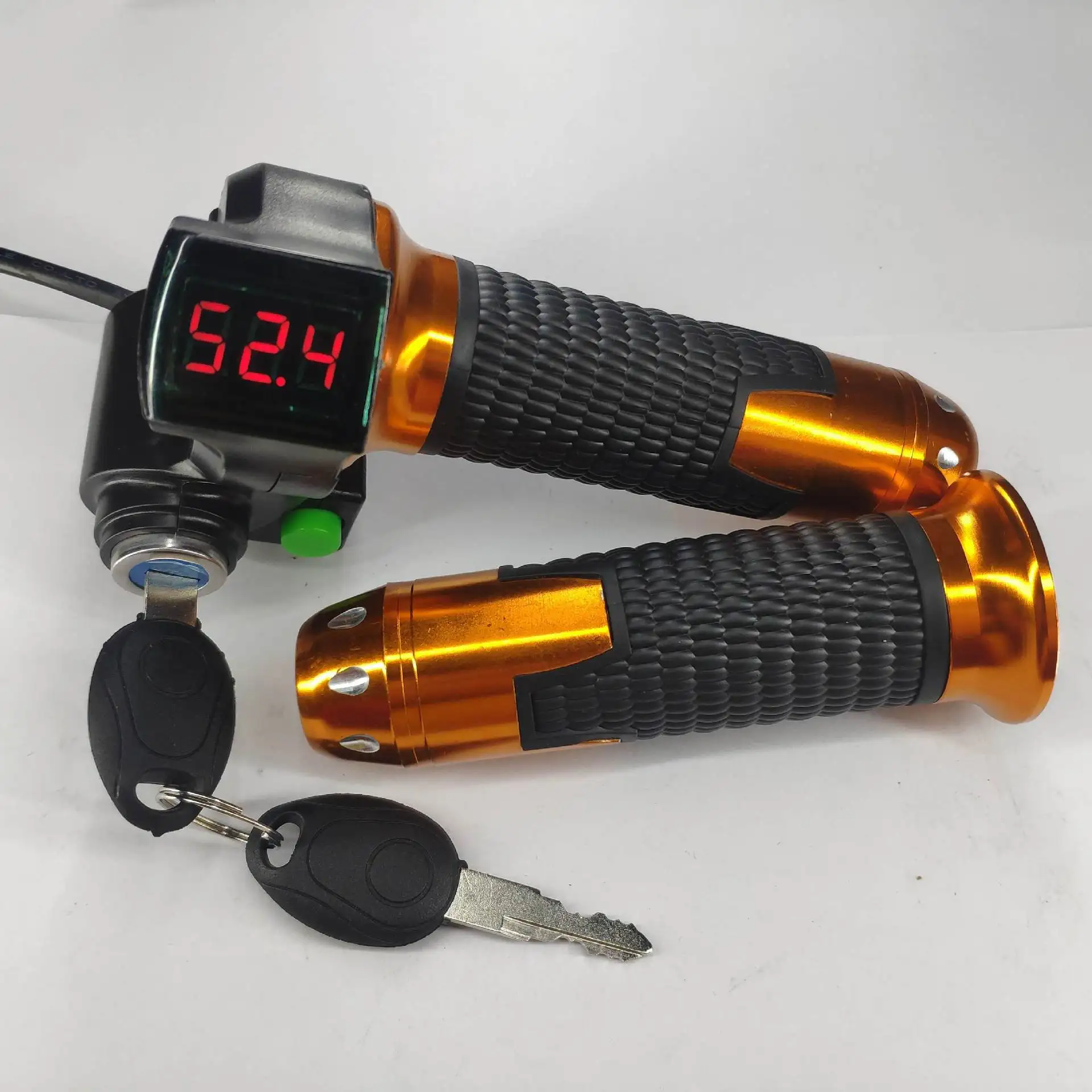 Twist Throttle+Voltage Indicator/Display 12-99v+Multifunction  Switch+Lock/Key Accelerator Electric Bike Handlebar Scooter Parts