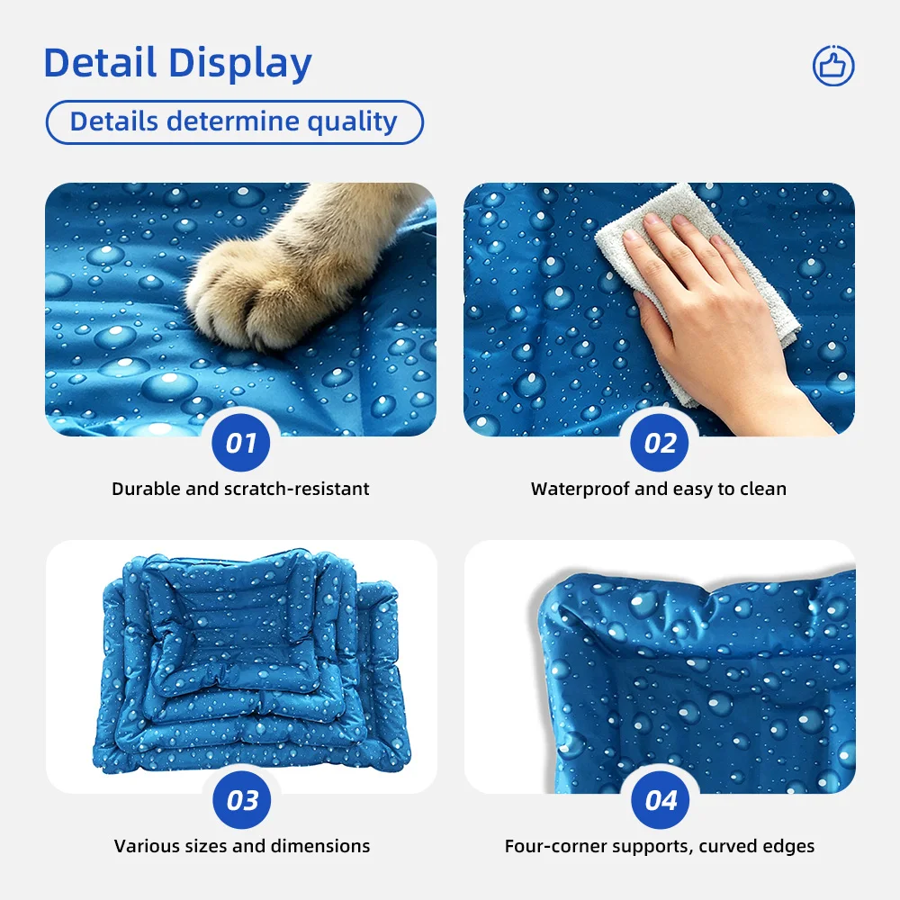 Travelling Washable Portable Folding Waterproof Pet Bed Dog Cooling Ma - product detail 4