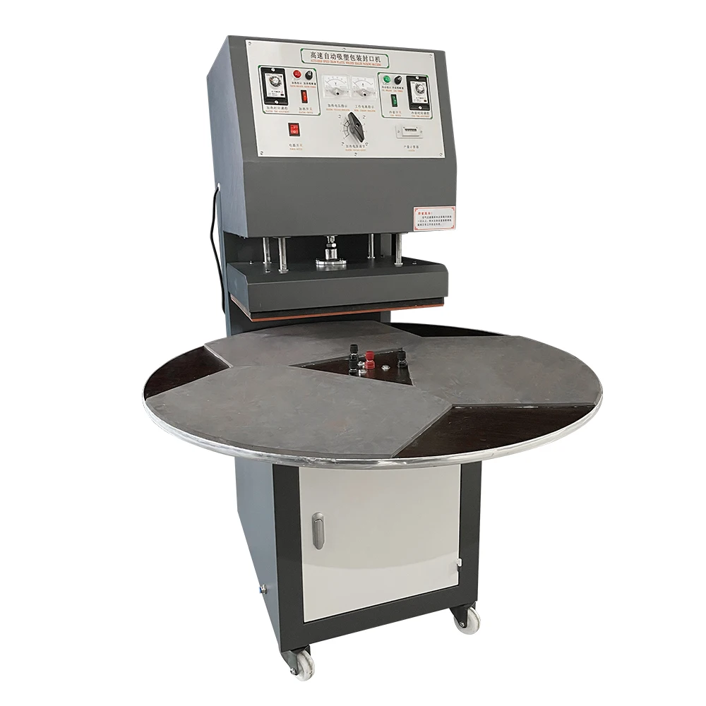BS-3180 Toothbrush Micro Sd Card Blister Packing Machine with Rotating Table,PVC with Paper Card Blister Sealing Machine
