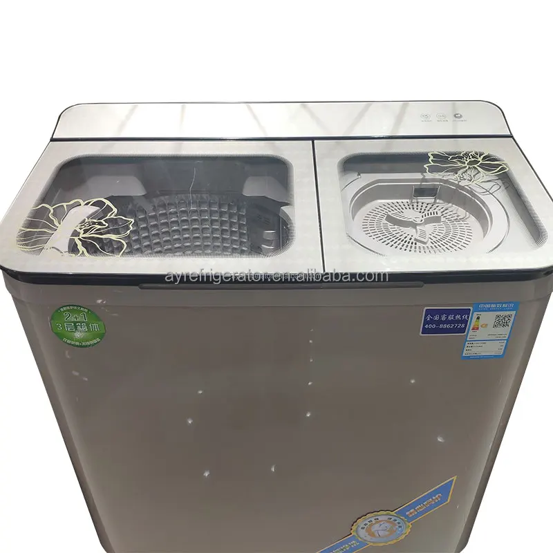 Top Loading 12KG Large Capacity Semi Automatic Portable Washing Machine with Spin Dryer Laundry Appliance for Home