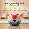 Pelota saltarina recargable - Cerdito azul - Cable de carga USB