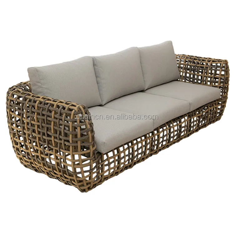 Luxury Stylish Outdoor Furniture Deep Seat Half Round Rattan Sofa Chair