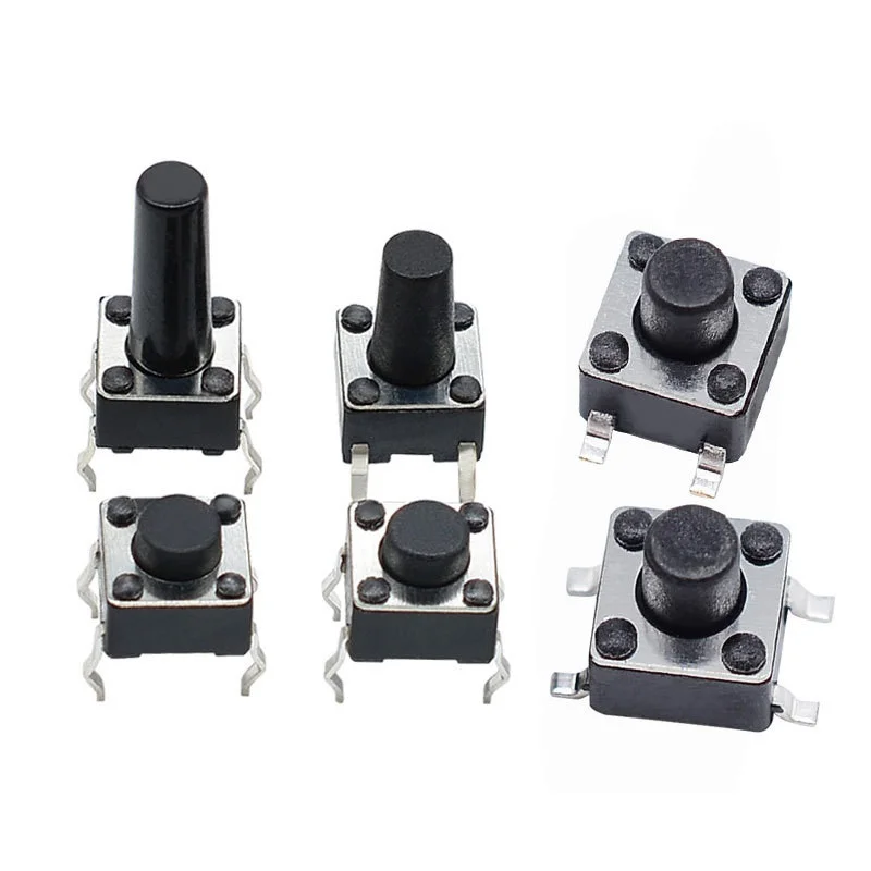 TS-06104 Top Push Tactile Switch - 6x6mm, 12V, 100k Cycles