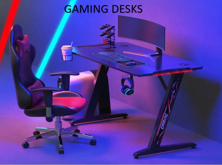 180cm Large Desktop Rgb Gaming Desk Corner E-sports Computer Game Table ...