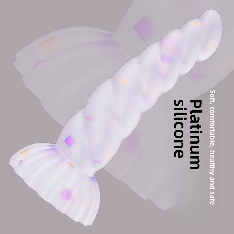Japanese Style Glow-in-the-Dark Crystal Twisted Irregular Anal Plug Women's Erotic Adult Toy for Anal Sex-Jelly Dildo