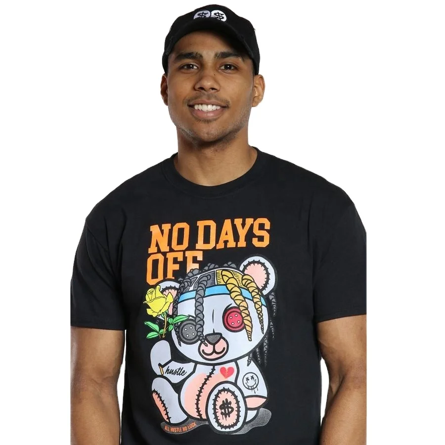 Custom Men's No Days Off Bear Tee Chenille Embroidery T Shirts Streetwear  Style Print T Shirt - Buy Custom Chenille Embroidery Tee Shirts Chnille  Patches Embroidery Tshirt Streetwear Style Print T