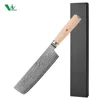 Cuchillo Nakiri de 7'' con mango de madera de pakkawood amarillo