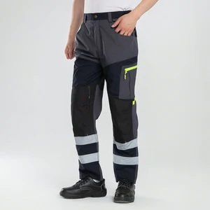 High Quality Hiking Trousers Reflective Outdoor Rip-Resistant Workwear Britches Multi-Pockets Work Pants for Men