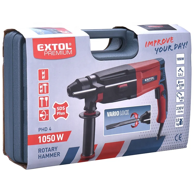 8890250 EXTOL premium SDS plus 1050 Вт практичная электрическая отбойная дрель для бурения кирпичной кладки и бетона