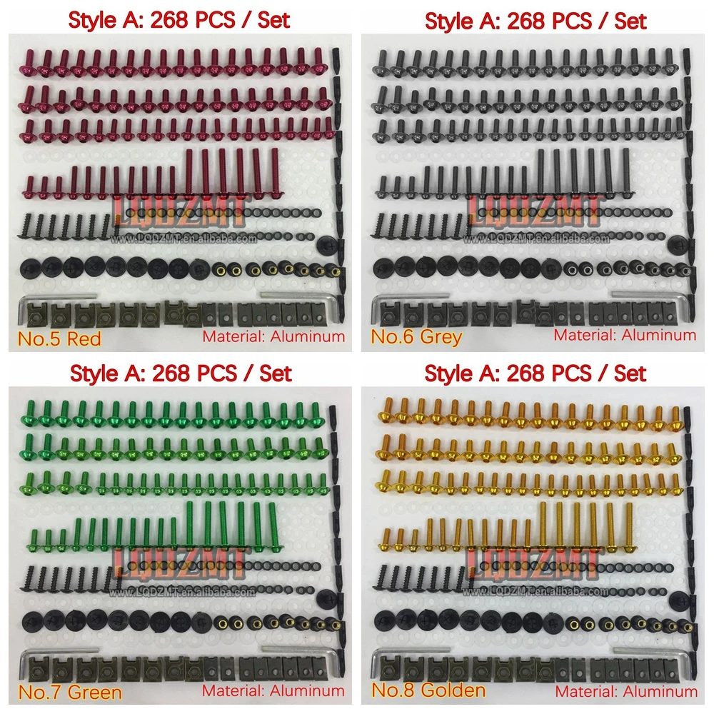 268ps Fairing Bolts Full Screw Kit for KAWASAKI NINJA ZX9R ZX-9R