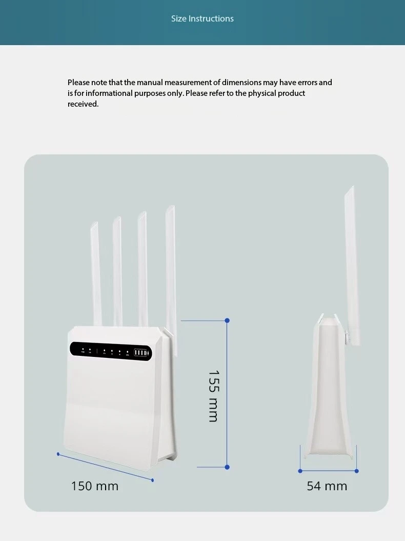 4G CPE WiFi Router with Sim Card Slot Use 4000 MAh Battery Battery-Powered Hospot Modem LTE C521 Batteries Wireless Router