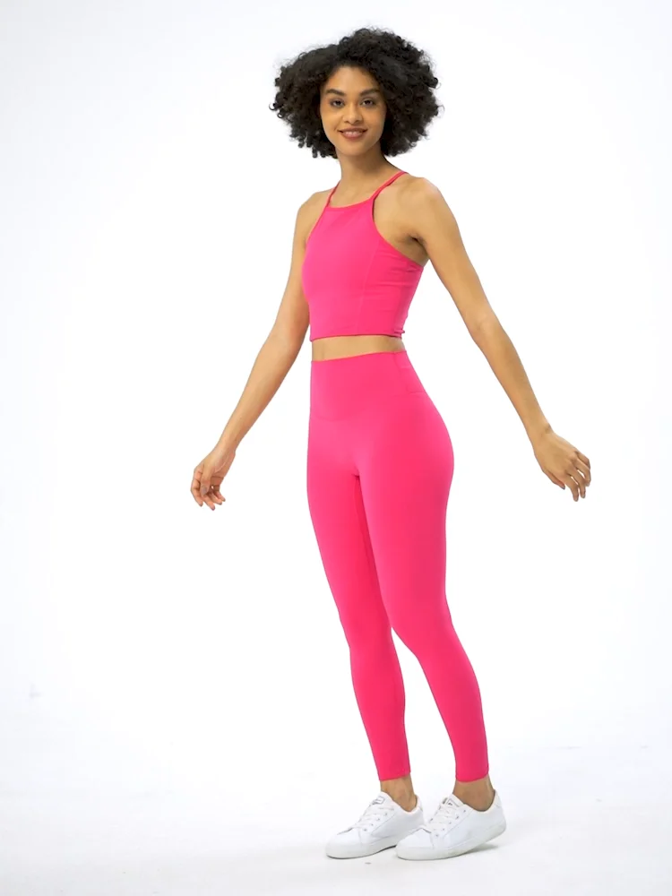 Shinbene Super Cloud High Waist Leggings And Crop Top Suits 2 Piece Tracksuit Workout Set