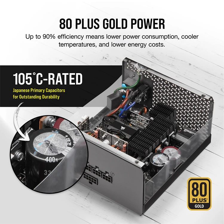 CORSAIRRMxシリーズRM850x850W完全モジュラー電源、80 PLUSゴールド 
