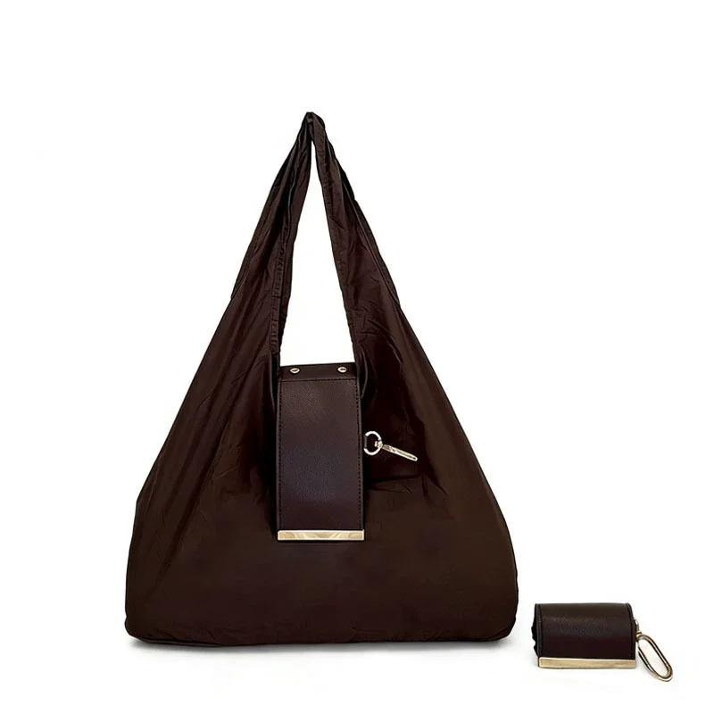 Custom New Portable Fashion Luxury Travel Daily Shopping Grocery Bag Easy Carry Foldable Keychain Tote Bag for Women