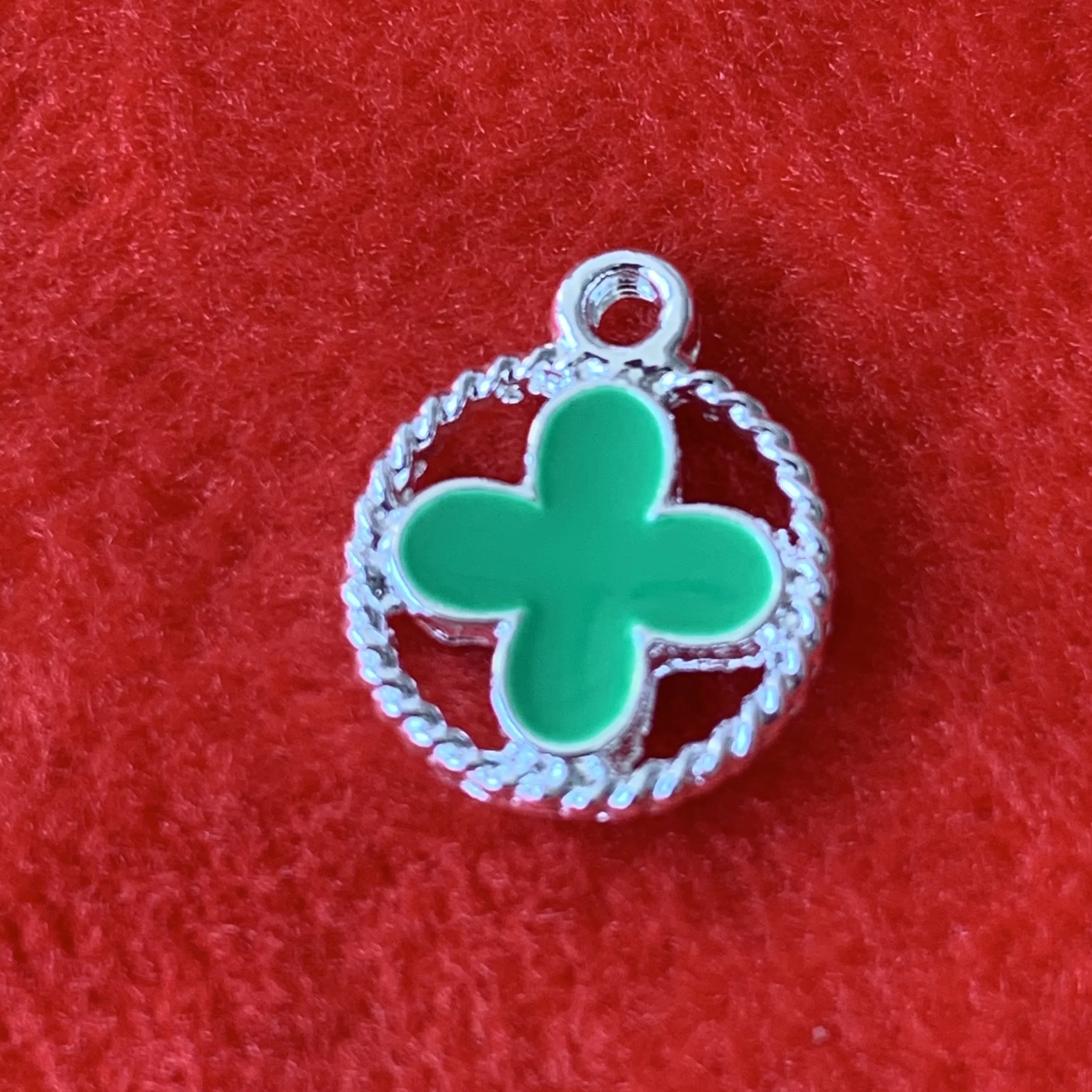 MISSLUV New Arrival Color Enamel Hollow Clover Grass Charms for DIY Bracelet Jewelry Making Small Tiny Filigree Clover Charms