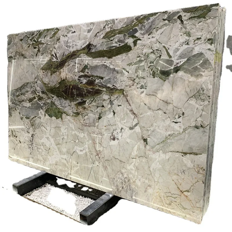 product brazil exotic stone green quartzite slabs for hotel project green marble tiles wall cladding decor-0