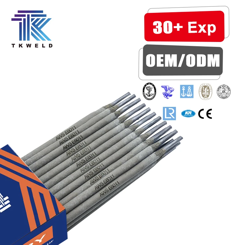 TKweld E6011 Cellulose Welding Rods 2.5/3.2/4.0mm AC/DC Carbon Steel Electrode for Steel Pipe & Structures