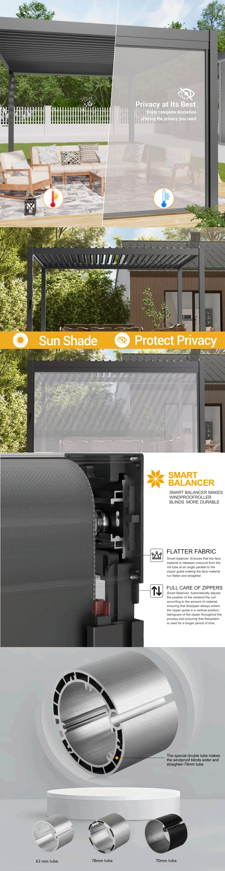 6m x 3m Gazebo with Retractable Louvre Roof – Custom Outdoor Pergola（8）