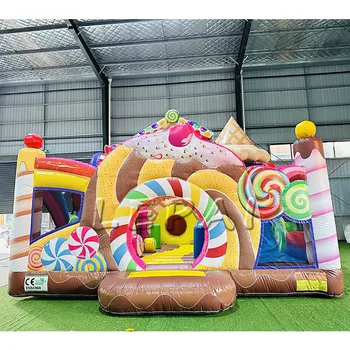 Hot sale inflatable castle slide combo candy house bounce house with slide Factory price jumping bouncer castle combo for party