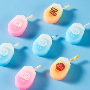 Adorable Milk Tea Cup Fluorescent Erasers: Eye-catching Multi-color, Cute Style, Practical, Works As Table Decor
