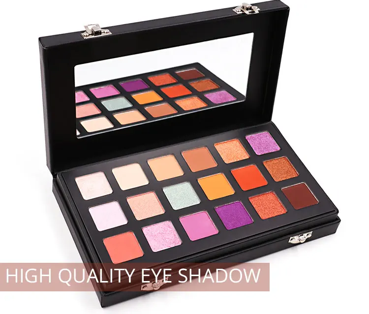 Eyeshadow Palette 2022 New Trending Private Label 18 Colors Waterproof Wholesale  Luminous Metallic Orange Eye OEM