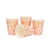 25 pink gold paper cups