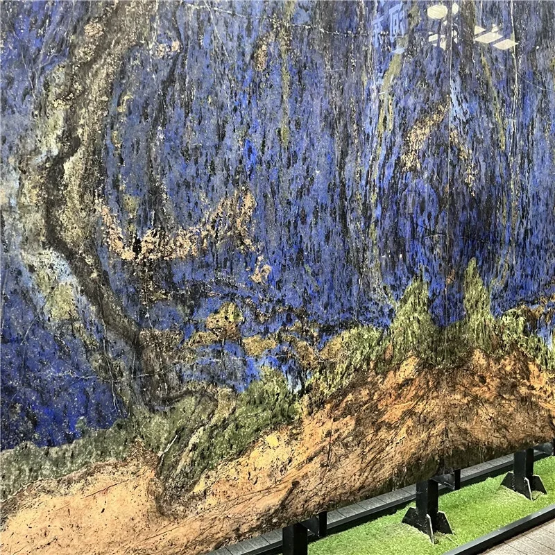 Brazil Blues Stone Azul Bahia Granite Slab For Wall Design Luxury Stone Backlit Panel Background Wall