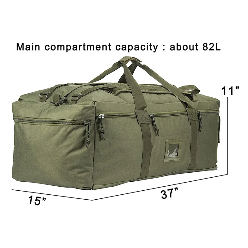 Customized Large Tactical Duffle Bag Travel Sports Equipment Duffel Luggage Backpack Tactical Gear Bag Backpack