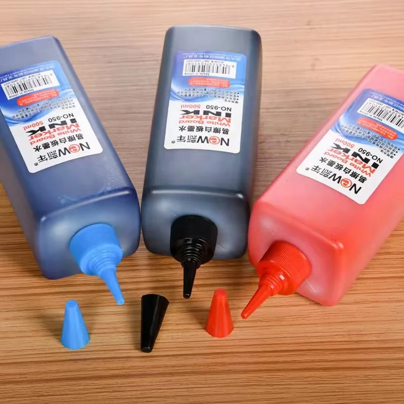 Non toxic large capacity red black blue dry erasable refillable whiteboard ink 500ml