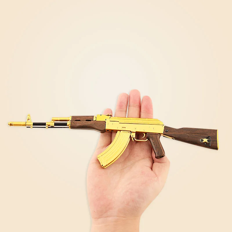 AK47 Model Miniature Metal Alloy Toy Rifle Realistic Mini Gun Model Ak 47 Assembly Toy Guns Ornaments