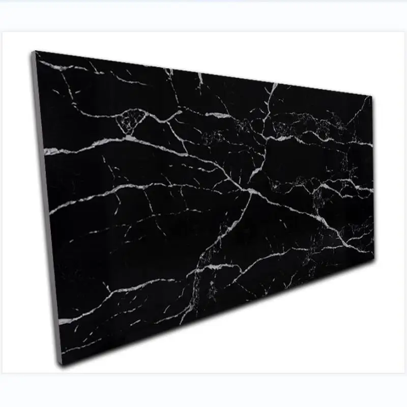 Largest Quartz Slab 3500 X 2000 Gold Veins Black Quartz Stone Calacatta Artificial Stone