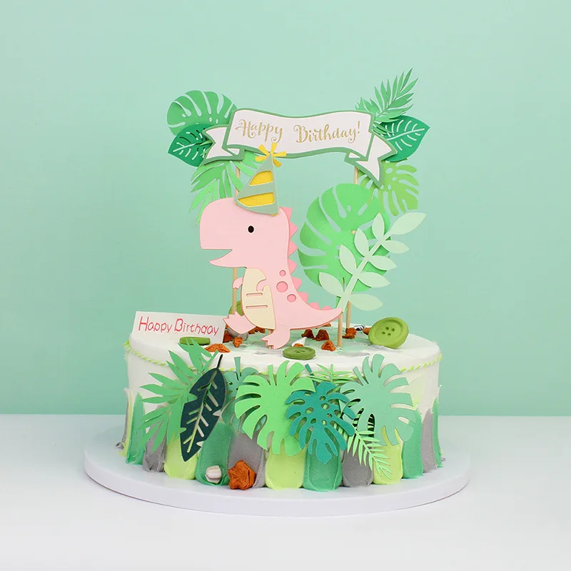 Decoration De Gateau D Anniversaire Pour Enfants Accessoires De Decoration De Patisserie Theme Dinosaure Jungle Verte Safari Pour Fete D Anniversaire Pieces Buy Joyeux Anniversaire Partie Jungle Feuilles Dinosaure Theme Gateau Toppers Set Gateau D