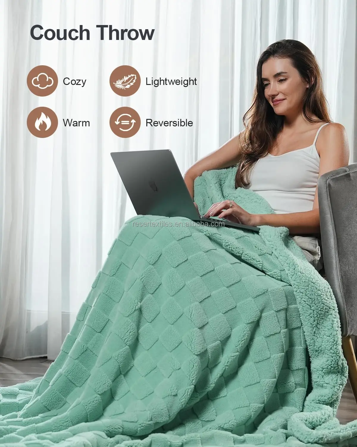 Wholesale Export Home Student Nap Sofa Cover Taffeta Fleece Blanket Solid Color Knitted Technics Perfect Air Conditioning Quilt