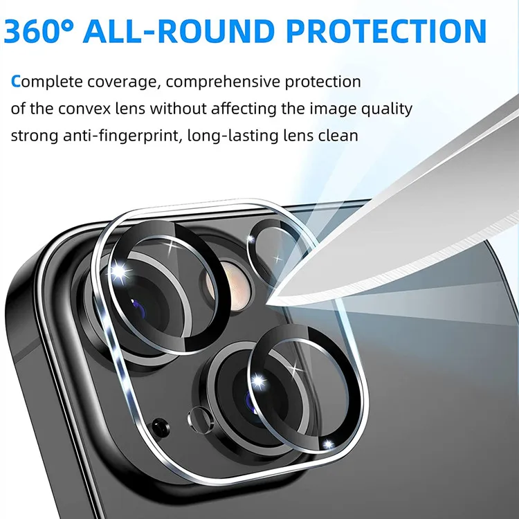 Ultra Compatible Tempered Glass Camera Lens Screen Protector for iPhone 14 Plus 13 Pro Max 13 Pro 13 Mini 12 Pro Radian
